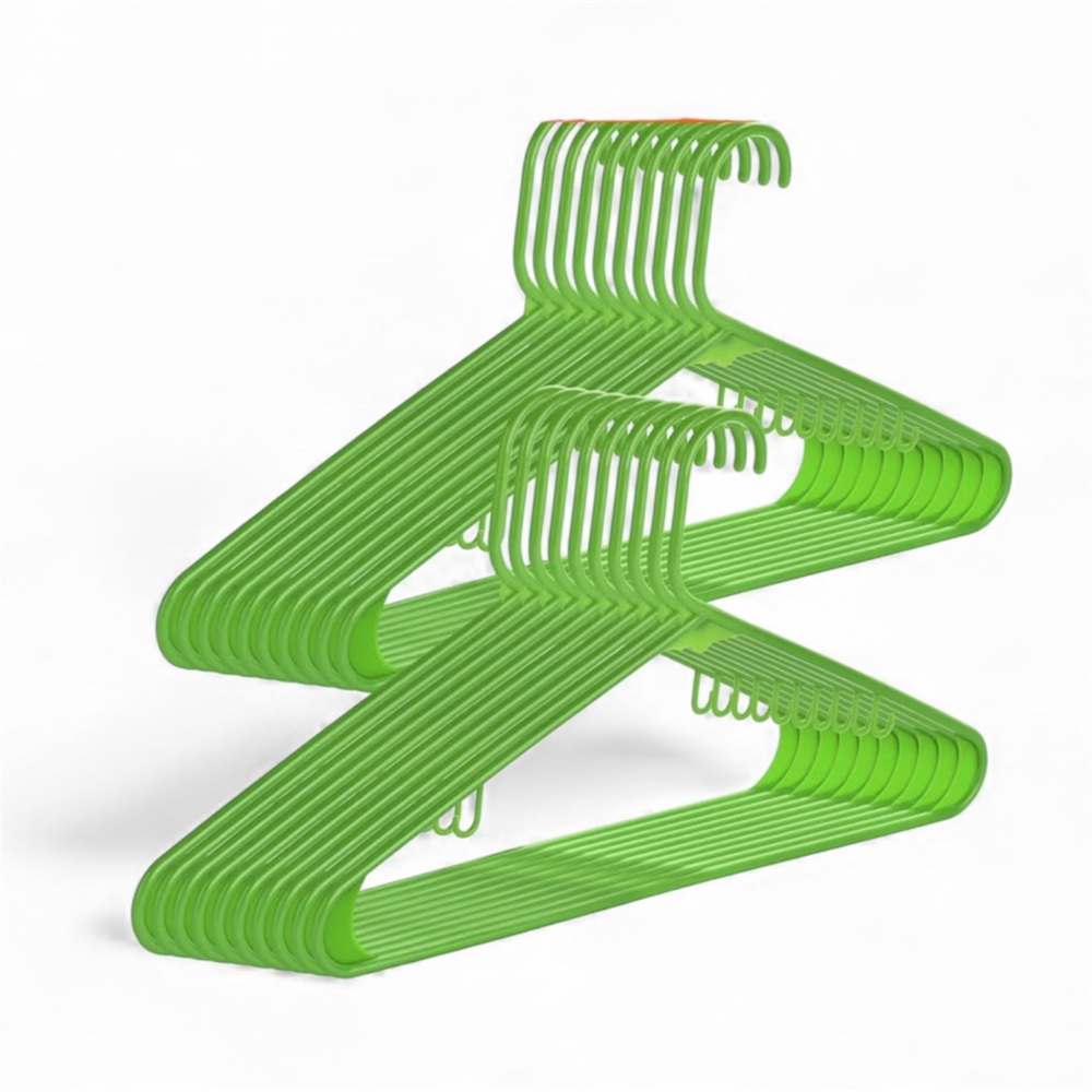Lime Green Plastic Tubular Hangers
